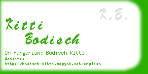 kitti bodisch business card